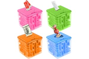 BOXVERIA 4 Packs Money Maze Puzzle Boxes, Money Gift Boxes for Cash Pop Up, Money Puzzle Box for Cash Gift Kids Adults