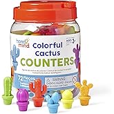 Hand2Mind Colorful Cactus Counters - Kids Math Toys, Cactus & Color Sorting Toys, Montessori Math Materials, Easter Egg Fillers