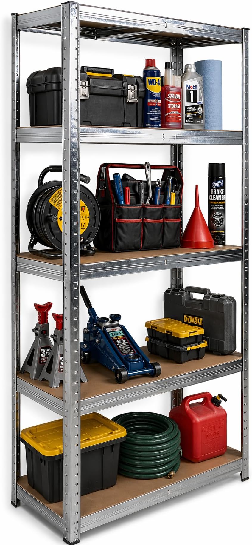 DIVCHI 5 Tier Heavy Duty Aluminum Storage Rack Garage Shelving 875kg 40x80x180cm