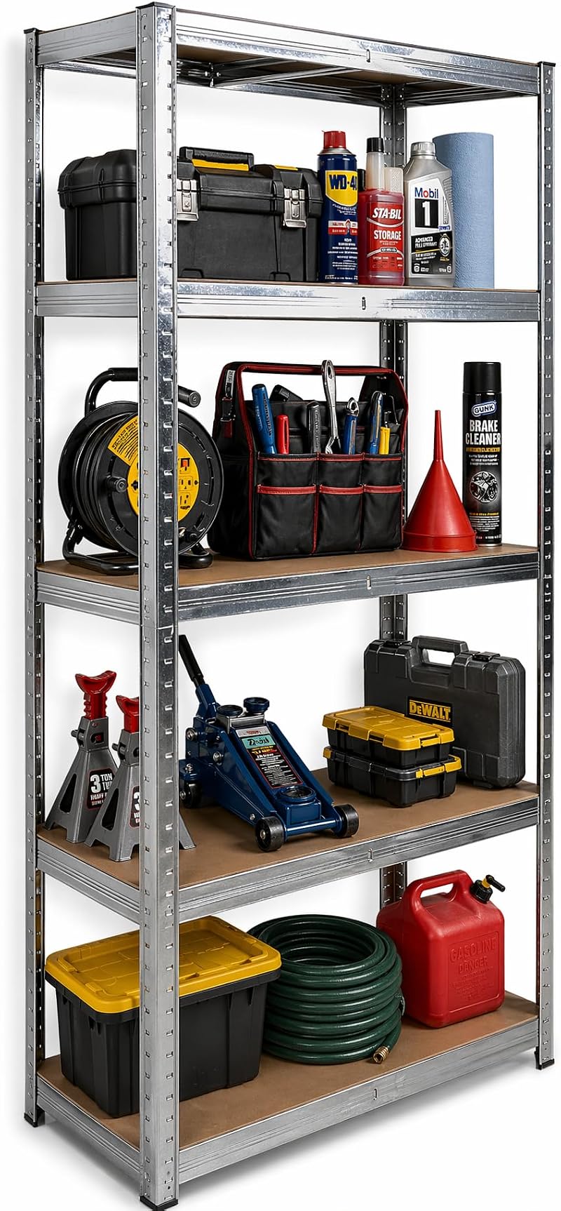 DIVCHI 5 Tier Heavy Duty Aluminum Storage Rack Garage Shelving 875kg 40x80x180cm