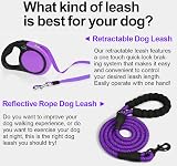 Taglory Retractable Dog Lead 5 m Purple, Anti-Tangle 360° No-Tangle Leash view 8
