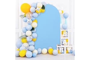 PATYDEST Wedding Arch Cover 7.2ft Spandex Arch Backdrop Cover Light Blue Arch Covers Stretchy Backdrop Blue Arch Stand Cover Round Balloon Arch Backdrop Covers for Bridal Shower Birthday Celebration