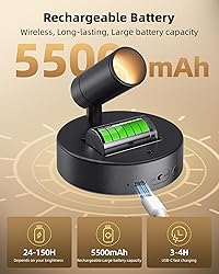 EZVALO Spotlights Indoor with Remote,5500mAh