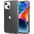 JJGoo Compatible with iPhone 14 Case Clear, Soft Shockproof Protective Slim Thin Phone Bumper Cover Transparent Phone Case, Translucent Black