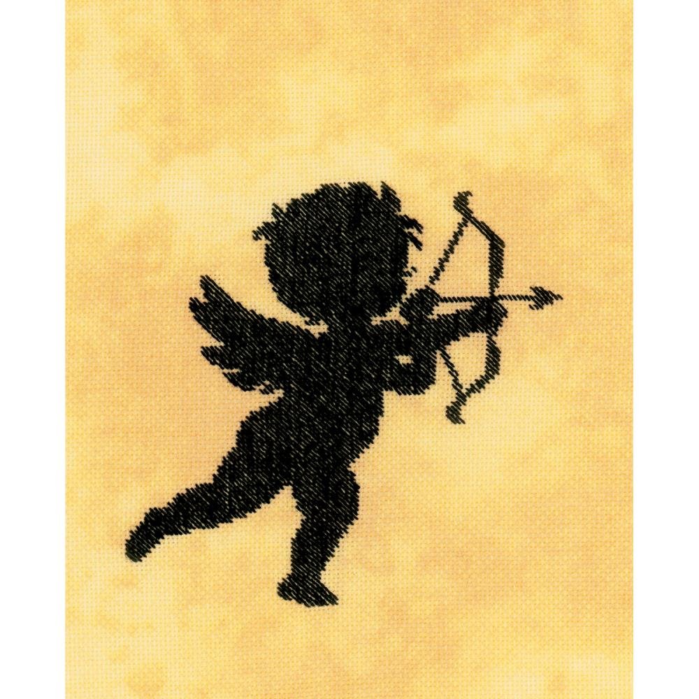 Lanarte Counted Cross Stitch Kit: Cupid I (Evenweave), Acrylic NA, 12 x 12cm