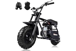 OFCESW Mini Bike, 99cc 4-Stroke Gas Dirt Bike, Max Speed 34.5KM/H, Dirt Bike, Pit Bike, Gas Minibike Motorcycle with Headlight Mini Dirtbike for Kids 13+ (Black)