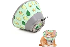 Pawfun Cat Cone Collar Soft, Comfortable Cat Recovery Collar Pet Cone for Small Large Cats, Lightweight Elizabethan Collar for Cats Kittens After Surgery Prevent from Licking Wounds, Green, M