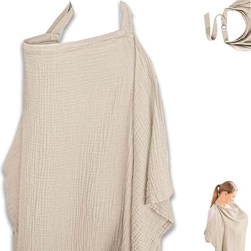 Baby Breastfeeding Cover Baby, 100% Cotton Cover Breathable Nursing Cover Breastfeeding Outward Nursing Clothes, Breathable Cotton Yarn,Adjustable Nursing Clothes, Adjustable Nursing Cloth