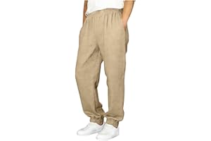 Boys Linen Pants Summer Casual Pants Lightweight Pull-on Trousers Elastic Waist Pant Baggy Beach Pant Travel Clothes