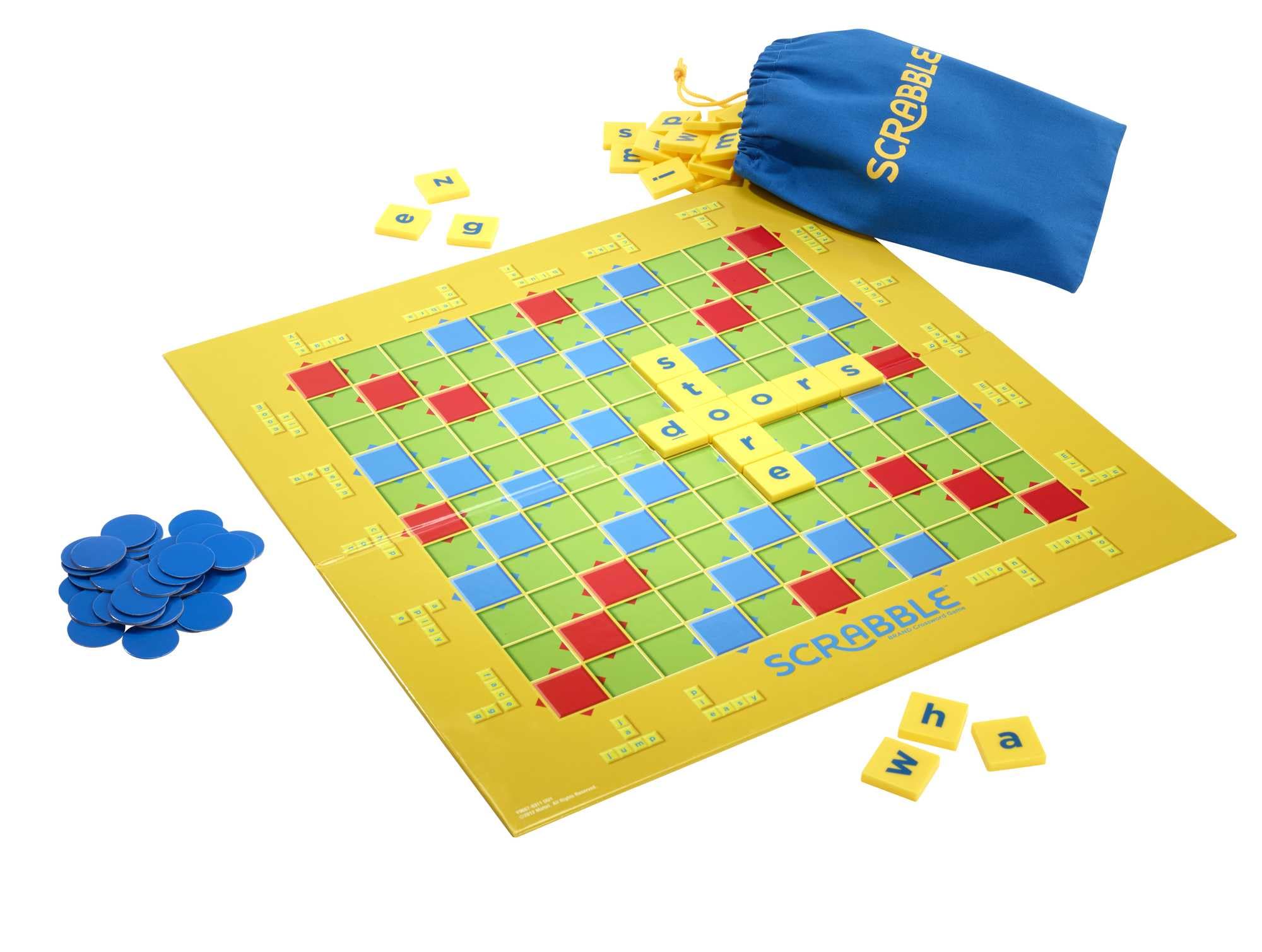 Mattel Games Scrabble Junior Kids Crossword Game with 2-Games-in-1, 2-Sided Game Board for 2 to 4 Players Ages 6 to 10 Years Old, Y9667