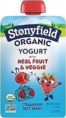 Stonyfield Organic Kids Strawberry Beet Berry Whole Milk Yogurt Pouch, 3.5 oz., Single Serve – Real Fruit & Veggie