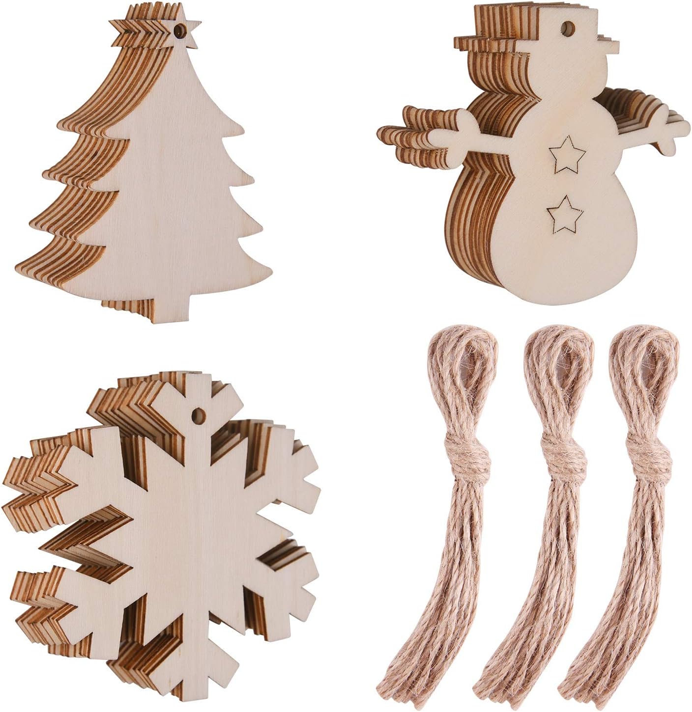 Download Kuuqa 30 Pcs Wooden Christmas Embellishments Christmas Tree Ornaments Tree Snowflake Snowman Decorations For Christmas Tree Christmas Party Decoration Craft Supplies Amazon Ca Home Kitchen 3D SVG Files Ideas | SVG, Paper Crafts, SVG File