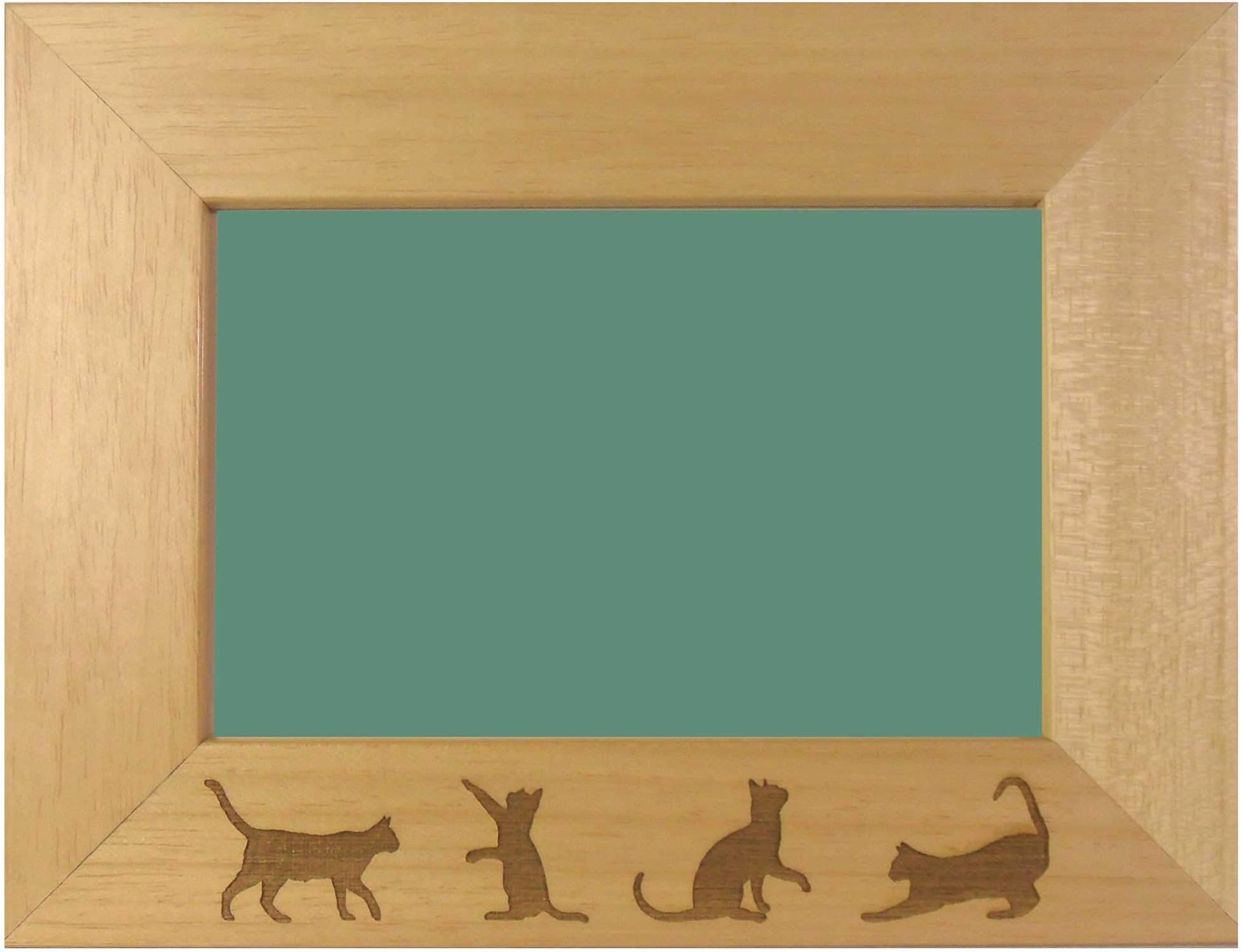Cats Design Engraved Photo Frame - Pets Gift - Holds Landscape 6 x 4" Pictures