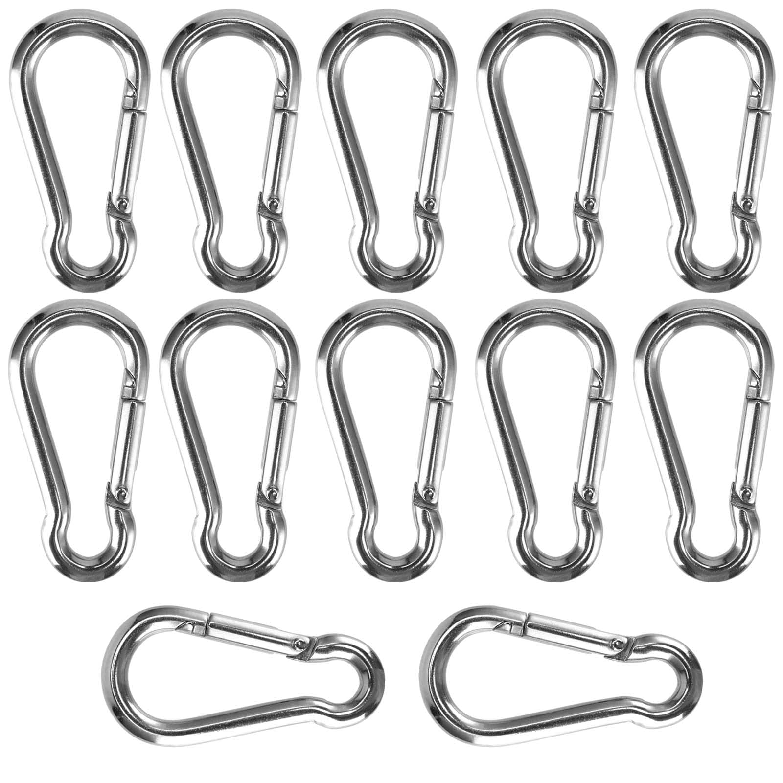 KOHAND 12 PCS M6 Stainless Steel Spring Link, Heavy Duty Spring Snap Hooks, Metal Quick Link Connector Snap Hook for Outdoor Camping, Hiking, Fishing, 264 Lbs Load Capacity