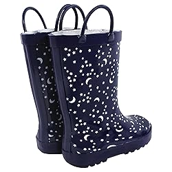Hudson Baby Kids Rain Boots, Navy Stars and Moon, 8