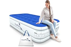 EnerPlex Air Mattress with Built in Pump - Self-Inflating Blow Up Mattress with Neck Support - Inflatable Air Bed for Portable Travel & Home Use