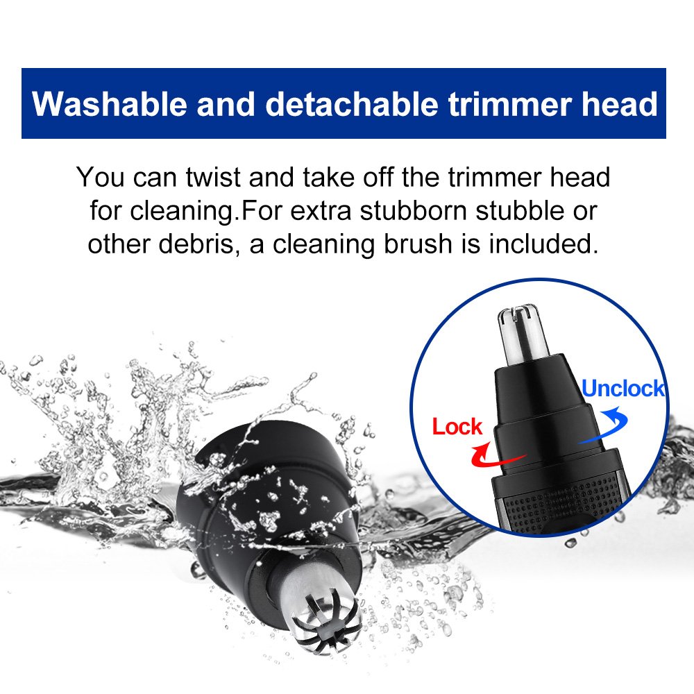 LUUKMONDE Trimmer e basette per capelli orecchie naso elettrico Clipper 420 Tritas per orecchie e denti piatto Rotary per uomo Batteria