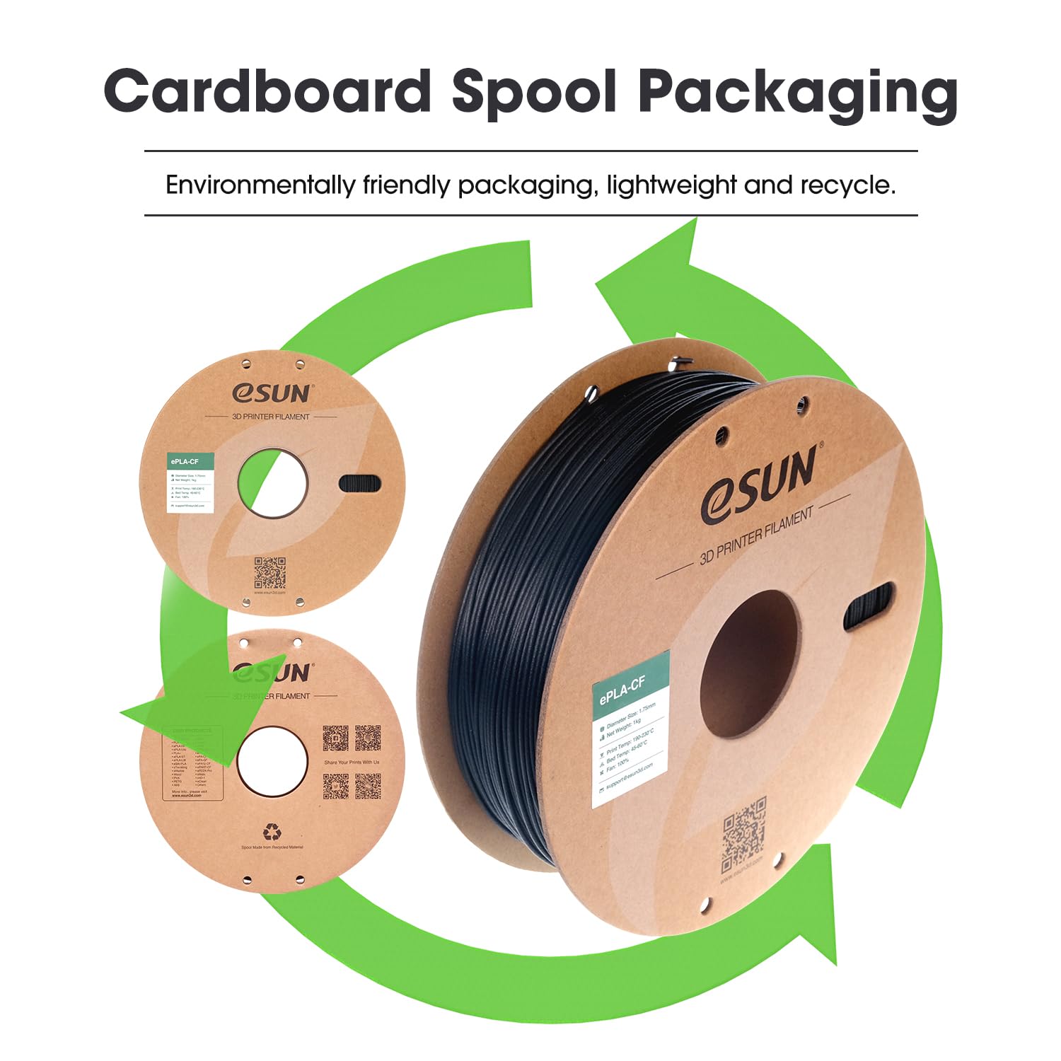 eSUN Kohlefaser Gefüllt PLA Filament 1.75mm, PLA-CF Carbon Fiber Filled PLA Filament Maßgenauigkeit +/- 0.03mm, 1KG Spule (2.2 LBS) 3D Druck Materialien für FDM 3D Drucker,Lila 8