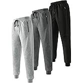 Mexholin 3/4 Pack Men's Sweatpants Fleece Joggers for Men Athletic Workout Pants with Zipper Pockets and Drawstring