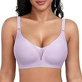 Wireless Bras for Women Lace V Neck No Underwire Push Up Bra Seamless Braslettes Full Coverage Plus Size Everyday Bras S-3XL
