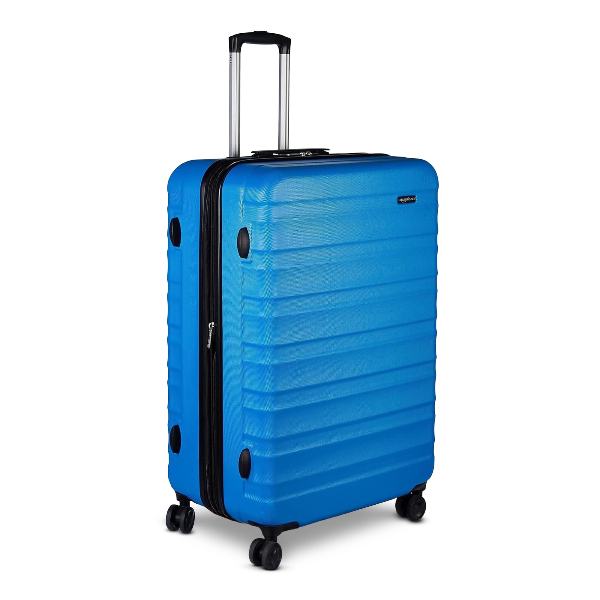 Photo 1 of ***DAMAGE -ZIPPER BROKEN -SELLING AS IS *** Amazon Basics 30" Hardside Large Checked Luggage, Expandable For Up to 15% More Space, With Scratch-Resistant Surface, Four Multi-directional Wheels, Telescoping Handle, Light Blue