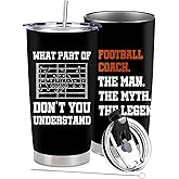 BSHELLOE Football Coach Gifts - Football Stainless Steel Vacuum Insulated Tumbler 20 Oz