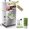 PYY Commercial Electric Sugar Cane Juicer Machine 3-Rollers High-Output Stainless Steel Extractor for Multiple Venues，800W