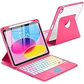 MePadKey Touchpad Keyboard Case for iPad (A16) 11th 10th Generation, 360 Rotation Cover with Pencil Holder Wireless Backlit Detachable Keypad for iPad 11 inch 2025/10 Gen 10.9" 2022 Watermelon Red