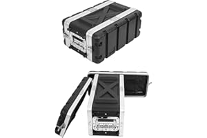 MUZNOTE 4U ABS Rack Case Shallow 8" Depth, 19" Rackmount Flight Road Travel Case, Waterproof Protective Hard Case with Custom