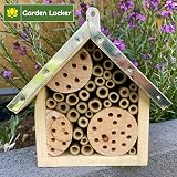 Garden Locker Wild Bee House Insect Hotel with Metal Roof 17x12x17cm view 8