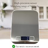 MSC Digital Kitchen Scales 5kg LCD Tare Stainless Steel Precision Weighing view 6