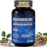 Neumina Magnesium Ashwagandha Complex | High-Absorption Multi Magnesium for Stress, Sleep, Muscle & Heart Health | Vegan, Non-GMO, Gluten-Free, Made in USA, 90 Capsules