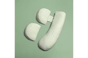 Busarilar Pregnancy Pillows for Sleeping, Maternity Pillow, Pregnancy Body Pillow Support for Back, Legs, Belly, HIPS of Pregnant Women, Detachable and Adjustable with Pillow Cover (Green, Large)