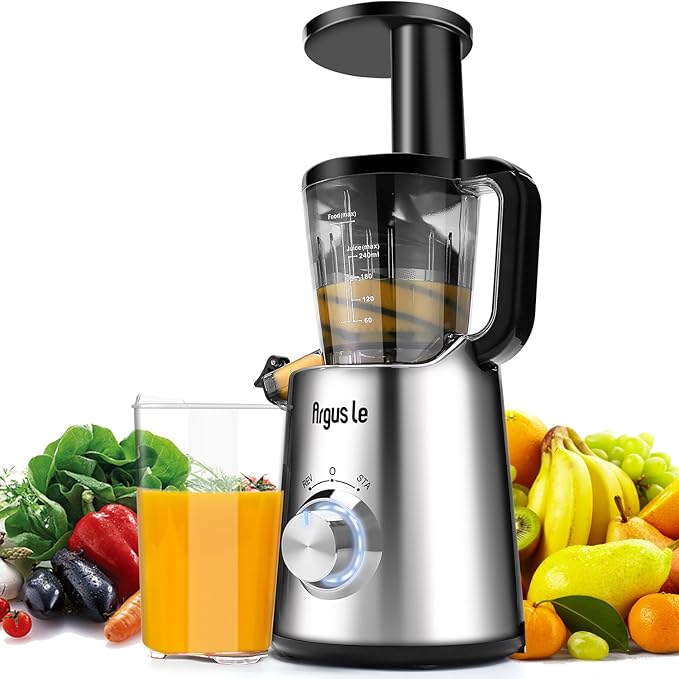 Argus Le Slow Juicer, Compact Design Masticating Juicer, High Nutrient