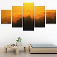 SIGNWIN 5 Panel Canvas Wall Art Colors of The Sky for Home Decorations Ready to Hang - 60
