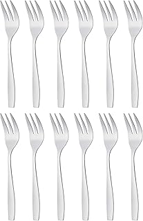 GRÄWE Kuchengabeln 12 Stück, klein aus Edelstahl, 12er Pack Kuchengabel Set, 12-teilig - Serie Königstein