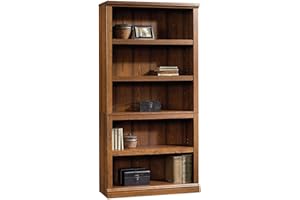 Sauder Miscellaneous Storage 5 Bookcase/Book Shelf, L: 35.28" x W: 13.23" x H: 69.76", Washington Cherry finish