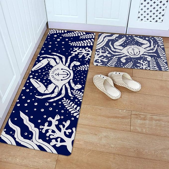 KRWHTS Juego de 2 Alfombrillas de Cocina de 40 x 60 cm + 40 x 120 cm