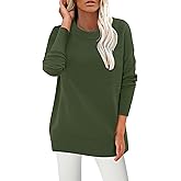 CRAZY GRID Womens Casual Long Sleeve Pullover Sweaters Fashion Ribbed Knit Loose Thumb Holes Jumper Tops