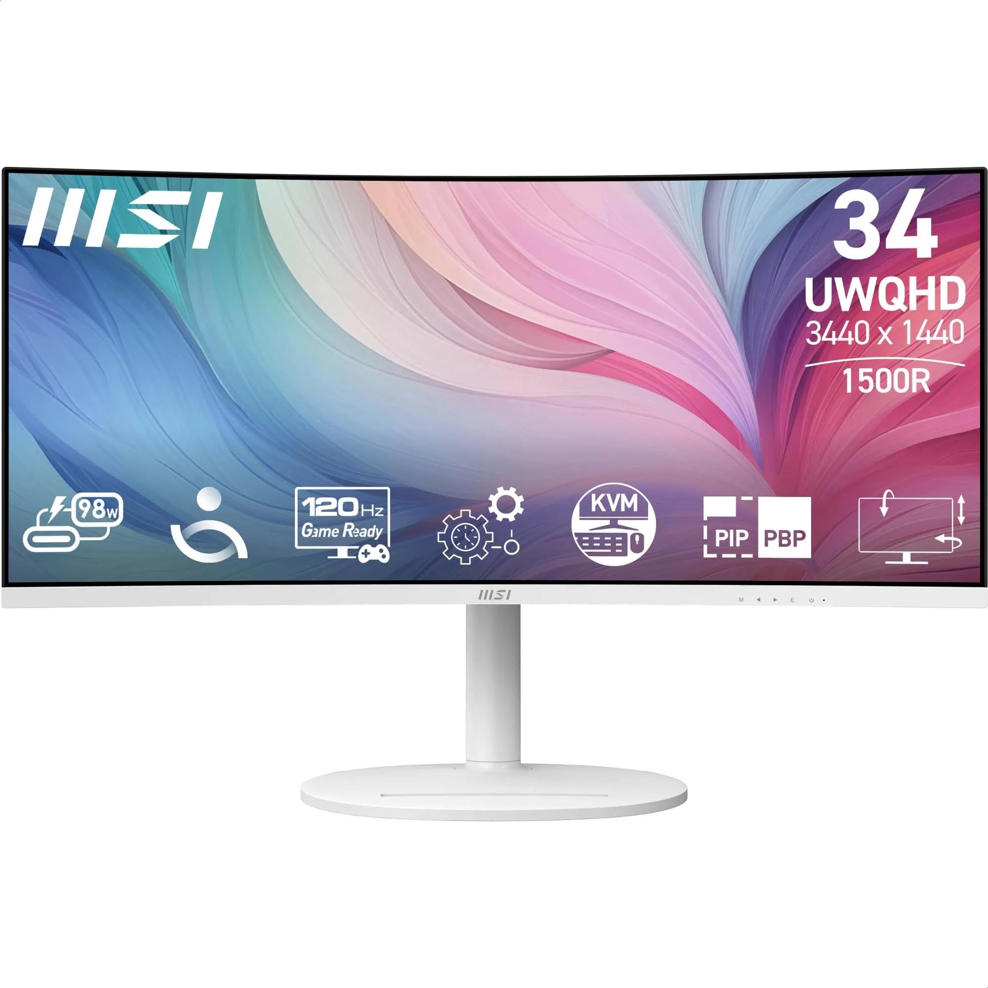 Msi Modern Md342cqpw 35´´ Uwqhd Va Led 120hz Curved Monitor One Size