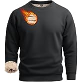 Boladeci Men's Full Sherpa Lined Crewneck Sweatshirts Heavy-weight Fleece Pullover Thick Thermal Long Sleeve Cotton