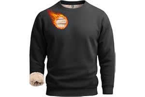 Boladeci Men's Full Sherpa Lined Crewneck Sweatshirts Heavy-weight Fleece Pullover Thick Thermal Long Sleeve Cotton