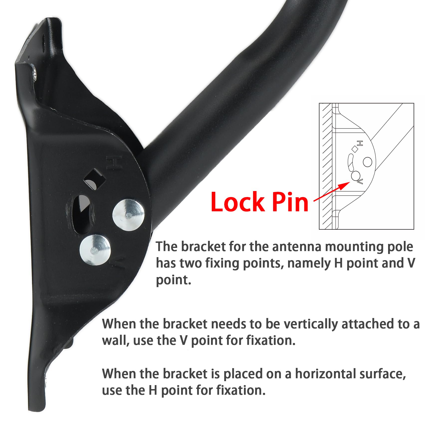 Adjustable Outdoor Antenna Mount - Universal J Pipe Mount for Antenna & Weather Station - Easy Installation, Solid Structure, Weather Proof (Diameter 1 1/4