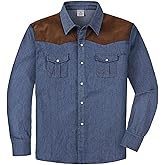 COSLAND Boy's Toddler Pearl Snap Western Button Down Denim Shirt, 4-14 Years