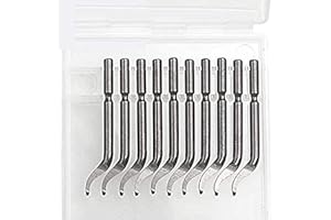 Acrux7 10 Pack Metal Deburr Blades Set, Blade Length 43 mm, High Speed Steel, Deburring Blades Suit for(Diam<1.5mm) Hole and Clip Clean