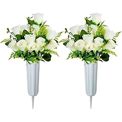XONOR Artificial Cemetery Flowers, Set of 2