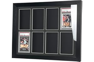 Bivitre PSA Graded Card Display Frame - Wall Mount Baseball Trading Card Display Case ONLY Fit for 8 PSA Rating Cards, Display for Basketball Football Hockey Pokemon MTG