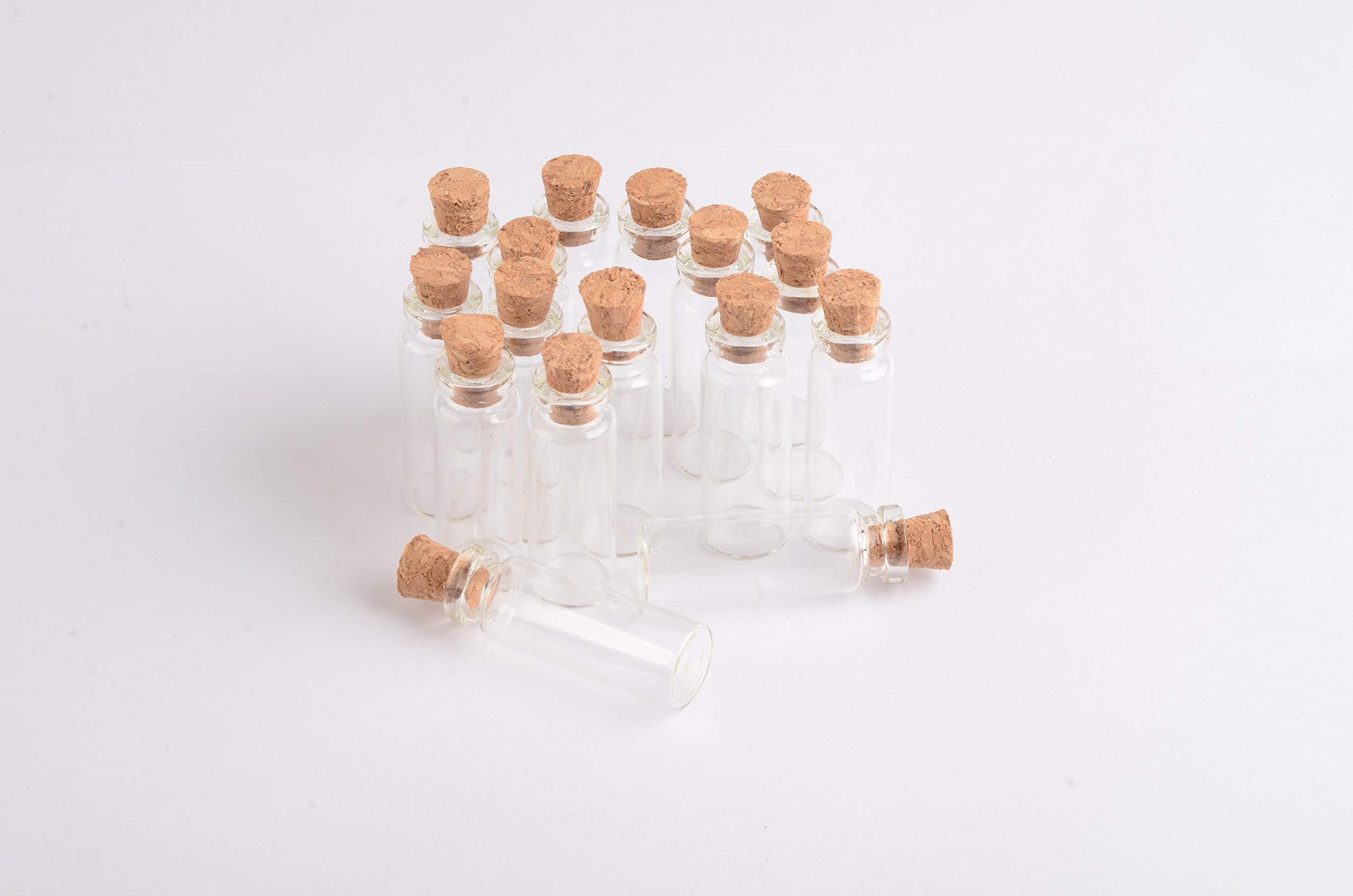 Jarvials100pcs Capacity 5ml with Soft Cork Transparent Glass Bottle，DIY Can Be Made Into A Unique Gift. (5ml)