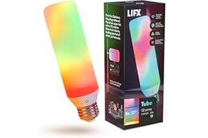 LIFX Opal Color Tube Smart LED Bulb, 104 LEDs with 52 Zones, Polychrome Flame & Morph Modes, Tunable White 1500K–9000K, Dimmable Wi-Fi RGBW Tube Light, Works with Alexa, Google, Siri, LFX/T10L/OP