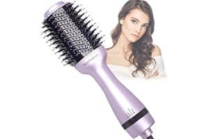 RACBUBEI Hair Dryer Brush,Hot Air Brush, Blow Dryer bruch,One Step Hair Dryer and Volumizer with Salon Negative Ionic for Straightening, Professional Brush Hair Dryers for Men and Women (Purple